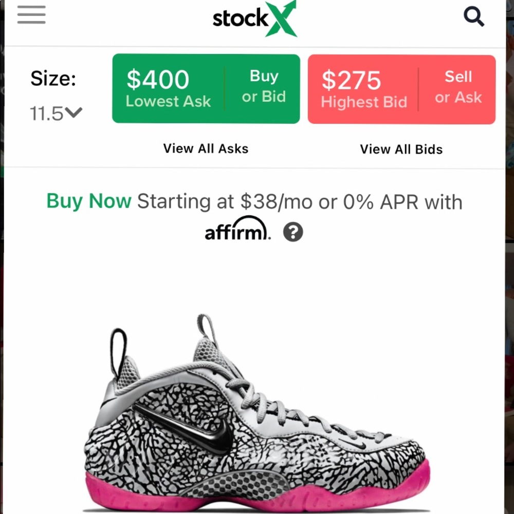 Nike foamposite elephant pink